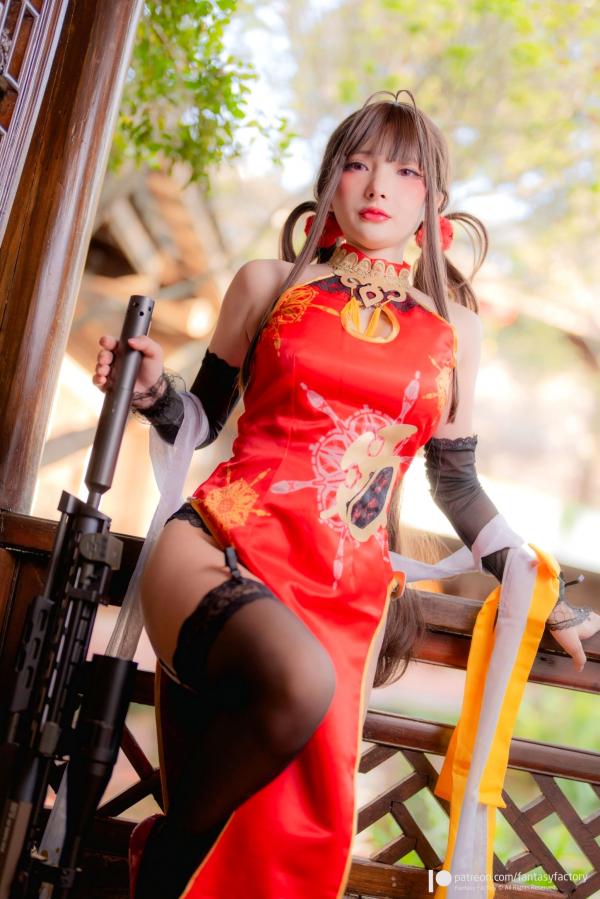    Fantasy-Factory-小丁Ding-少女前线-DSR-50-旗袍COS-性感美腿-冷艳枪械-古风场景-角色扮演-福利写真第1张图片