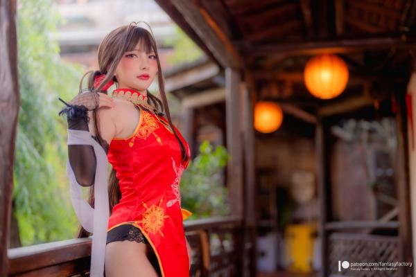    Fantasy-Factory-小丁Ding-少女前线-DSR-50-旗袍COS-性感美腿-冷艳枪械-古风场景-角色扮演-福利写真第3张图片