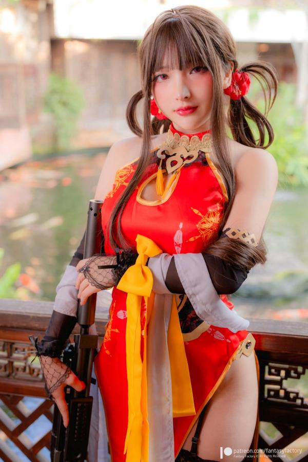    Fantasy-Factory-小丁Ding-少女前线-DSR-50-旗袍COS-性感美腿-冷艳枪械-古风场景-角色扮演-福利写真第6张图片