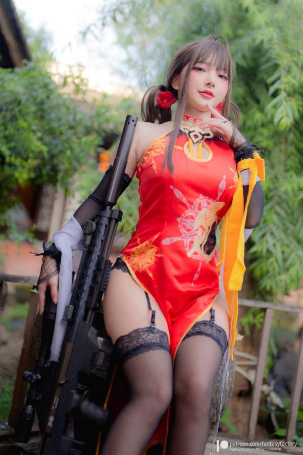    Fantasy-Factory-小丁Ding-少女前线-DSR-50-旗袍COS-性感美腿-冷艳枪械-古风场景-角色扮演-福利写真第7张图片