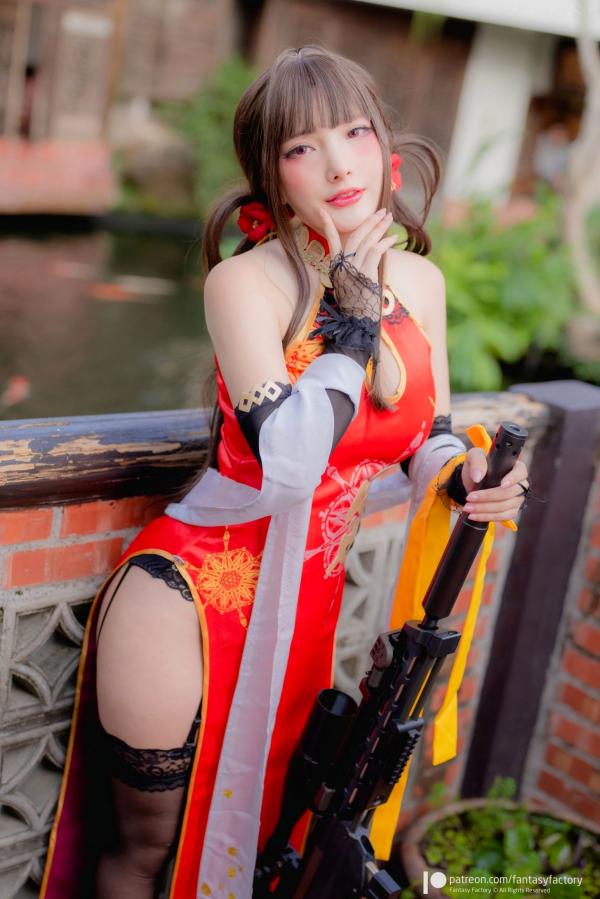    Fantasy-Factory-小丁Ding-少女前线-DSR-50-旗袍COS-性感美腿-冷艳枪械-古风场景-角色扮演-福利写真第11张图片