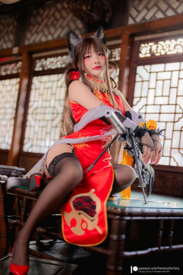    Fantasy-Factory-小丁Ding-少女前线-DSR-50-旗袍COS-性感美腿-冷艳枪械-古风场景-角色扮演-福利写真第20张图片