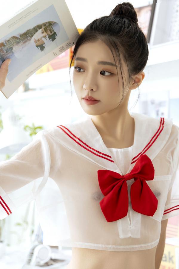    JVID妍妍-电竞少女主题写真-清纯JK校服诱惑-粉色直播间大尺度出镜-JVID月刊201第9张图片