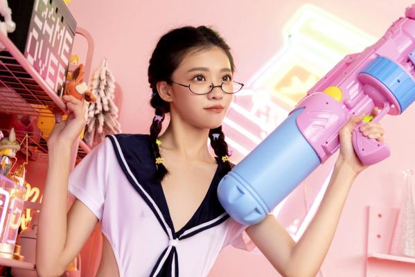    JVID妍妍-电竞少女主题写真-清纯JK校服诱惑-粉色直播间大尺度出镜-JVID月刊201第43张图片