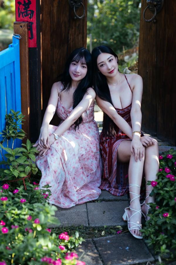    《轩颖小葵 - 桃园》户外清新写真，气质女神唯美秋千，自然风光下的迷人时刻[109P]第6张图片