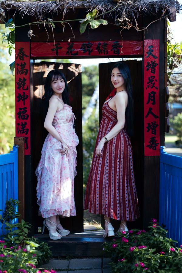    《轩颖小葵 - 桃园》户外清新写真，气质女神唯美秋千，自然风光下的迷人时刻[109P]第9张图片