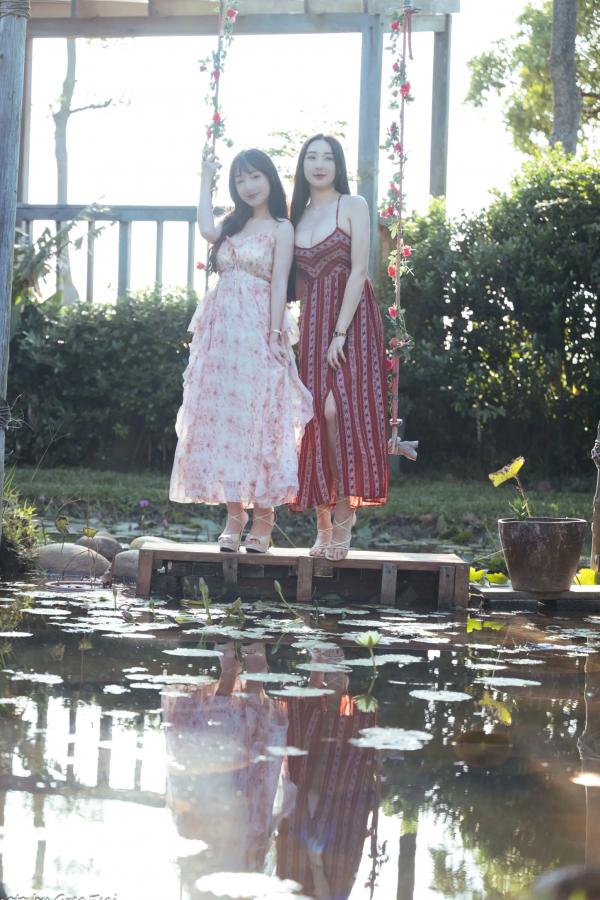    《轩颖小葵 - 桃园》户外清新写真，气质女神唯美秋千，自然风光下的迷人时刻[109P]第29张图片