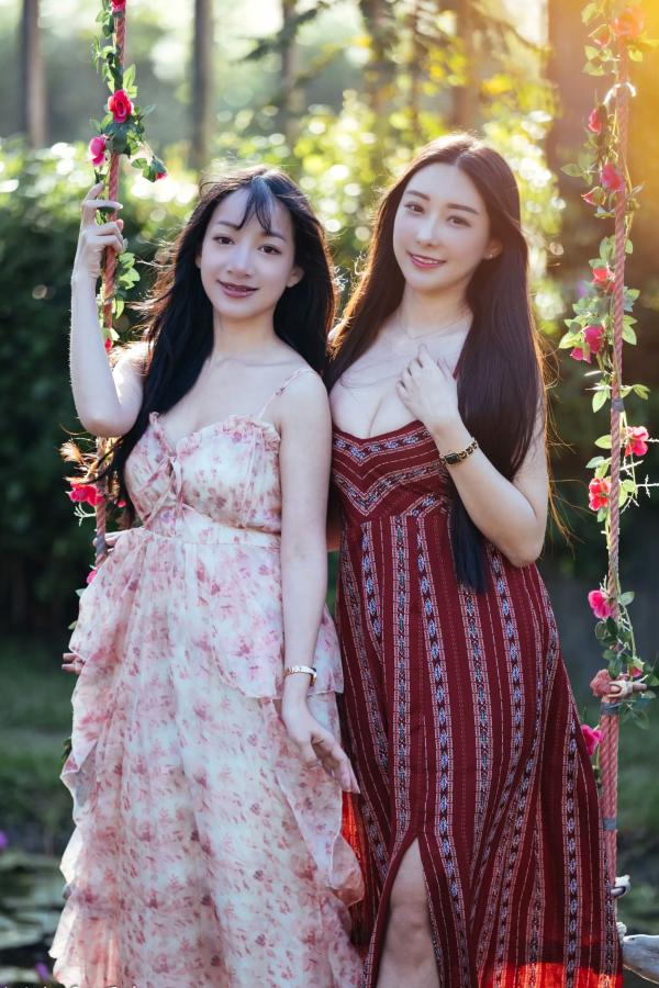    《轩颖小葵 - 桃园》户外清新写真，气质女神唯美秋千，自然风光下的迷人时刻[109P]第31张图片