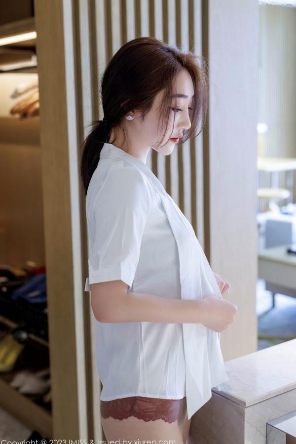    IMiss爱蜜社-735-九月生：职场制服诱惑与性感私房内衣写真，气质女神的优雅视觉盛宴第26张图片