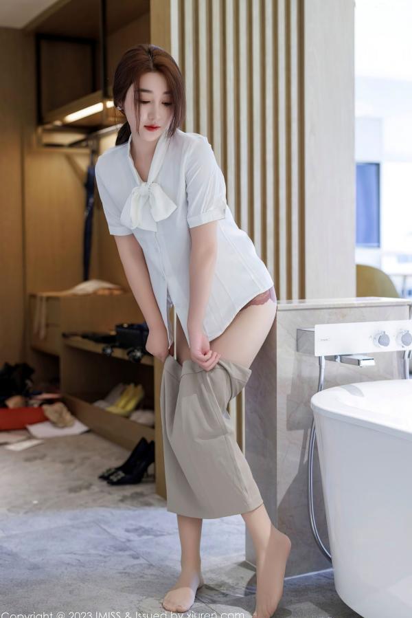    IMiss爱蜜社-735-九月生：职场制服诱惑与性感私房内衣写真，气质女神的优雅视觉盛宴第27张图片