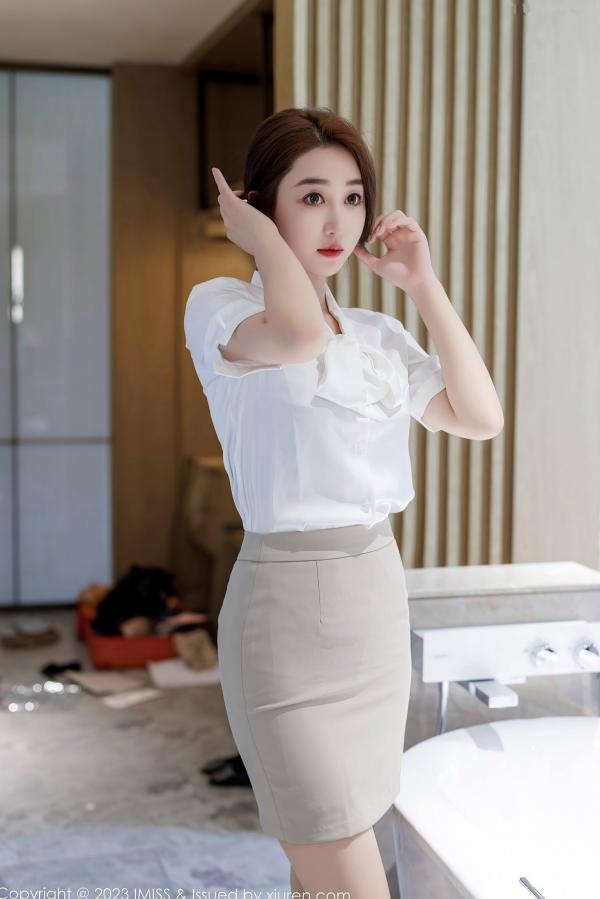    IMiss爱蜜社-735-九月生：职场制服诱惑与性感私房内衣写真，气质女神的优雅视觉盛宴第31张图片