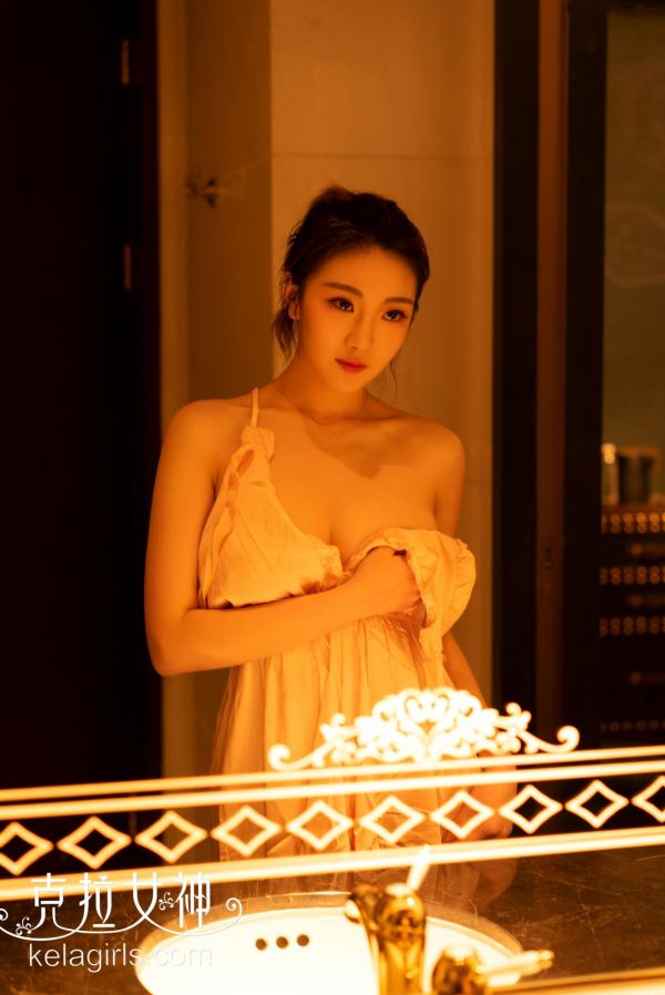    KelaGirls克拉女神-舒彤私房照-淡粉色吊带睡裙大尺度写真-金杯罩球（2019.05.20）第26张图片