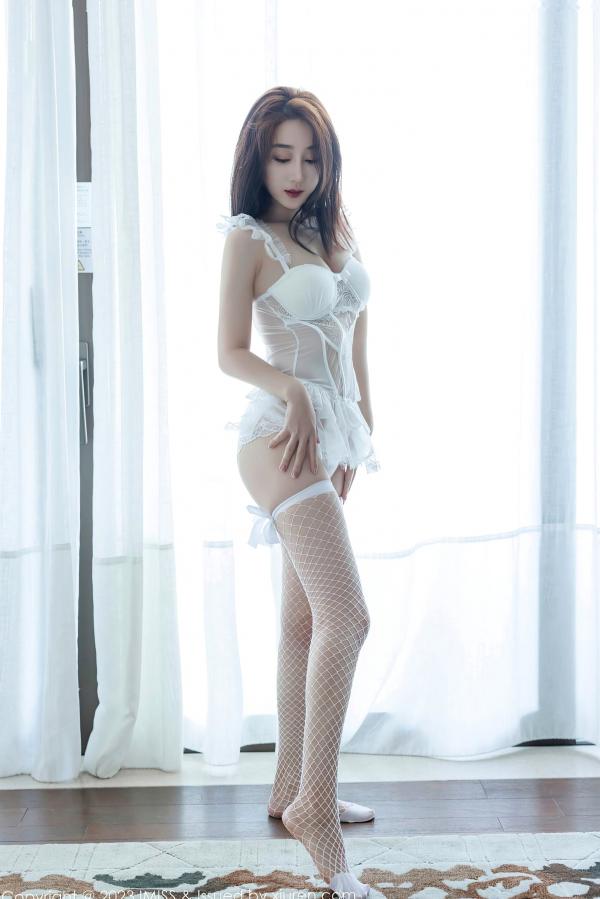    IMiss爱蜜社-733-九月生-白色蕾丝轻透情趣内衣-纯欲风居家私房写真-极致性感诱惑第3张图片