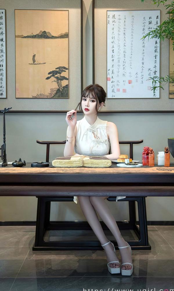    UGirlsApp尤果圈-2674-青树-《节日主题》古风国风写真 - 雅致古典白裙中式美少女大尺度私房第23张图片