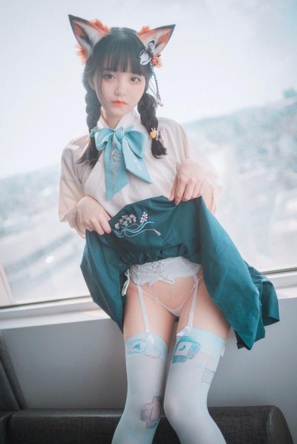    韩国美女Jenny정제니：灵动小狐狸COS系列，改良汉服与性感内衣的极致诱惑，私房大尺度无圣光福利写真第8张图片