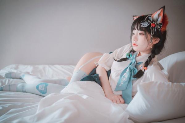   韩国美女Jenny정제니：灵动小狐狸COS系列，改良汉服与性感内衣的极致诱惑，私房大尺度无圣光福利写真第25张图片