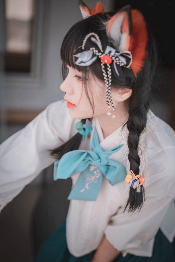    韩国美女Jenny정제니：灵动小狐狸COS系列，改良汉服与性感内衣的极致诱惑，私房大尺度无圣光福利写真第35张图片