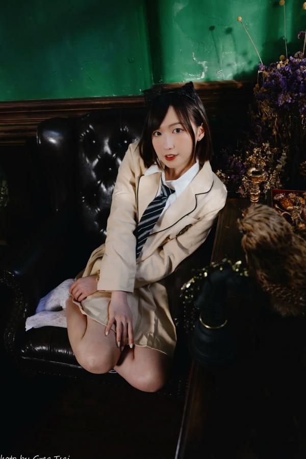    柯姿 - 哈利波特魔法学院风学生服，猫耳俏皮制服诱惑，唯美书房写真 [93P]第89张图片