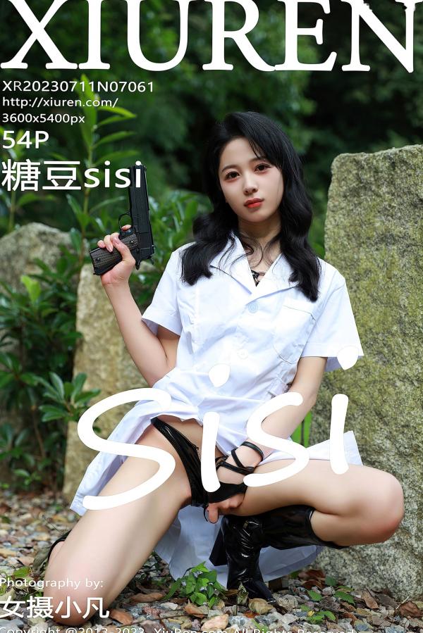    XiuRen秀人网-7061-糖豆sisi-野外白衣女枪手-性感皮衣角色扮演-诱惑野性大尺度写真-2023.07.11第1张图片