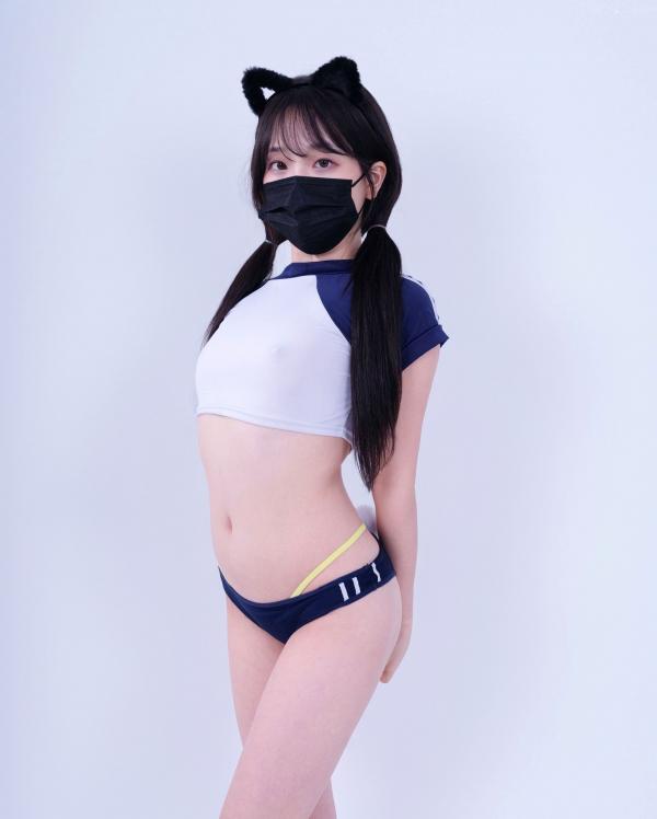    韩国美女-BAEKSULTANG-GlamARchive-Vol.21-运动风猫耳少女-黑口罩诱惑-纯欲白棚写真第1张图片