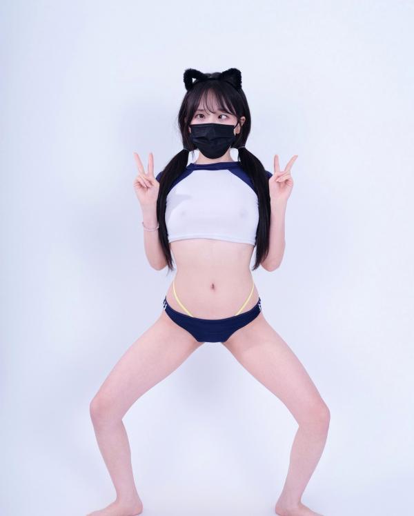    韩国美女-BAEKSULTANG-GlamARchive-Vol.21-运动风猫耳少女-黑口罩诱惑-纯欲白棚写真第2张图片