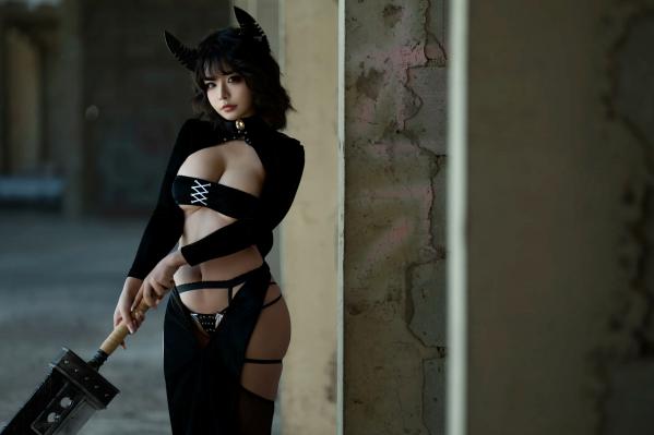    yuuhui玉汇 6月代号 貓：暗黑机能风猫娘COSPLAY，废土硬核场景下的野性诱惑与完美曲线第12张图片