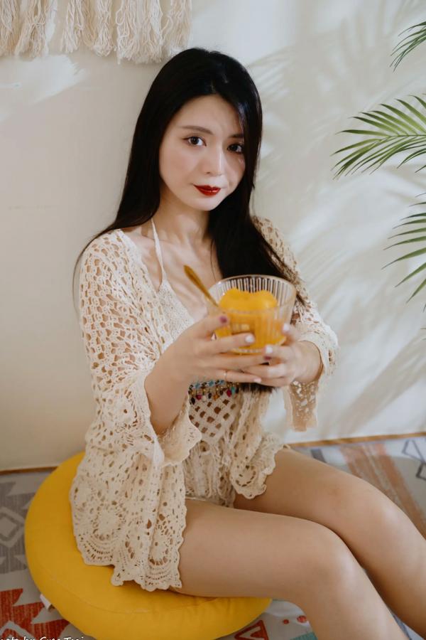    筱筱 - 唯美镂空编织居家私房棚拍，气质女神展现温婉优雅魅力，清新治愈范儿[100P]第3张图片