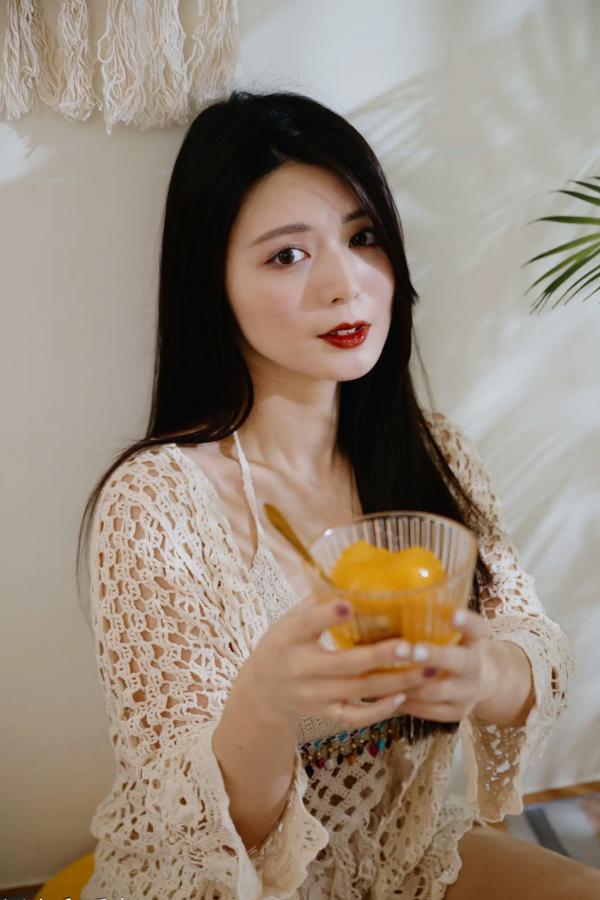    筱筱 - 唯美镂空编织居家私房棚拍，气质女神展现温婉优雅魅力，清新治愈范儿[100P]第4张图片