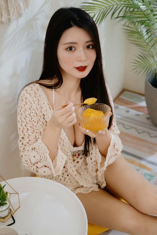    筱筱 - 唯美镂空编织居家私房棚拍，气质女神展现温婉优雅魅力，清新治愈范儿[100P]第8张图片
