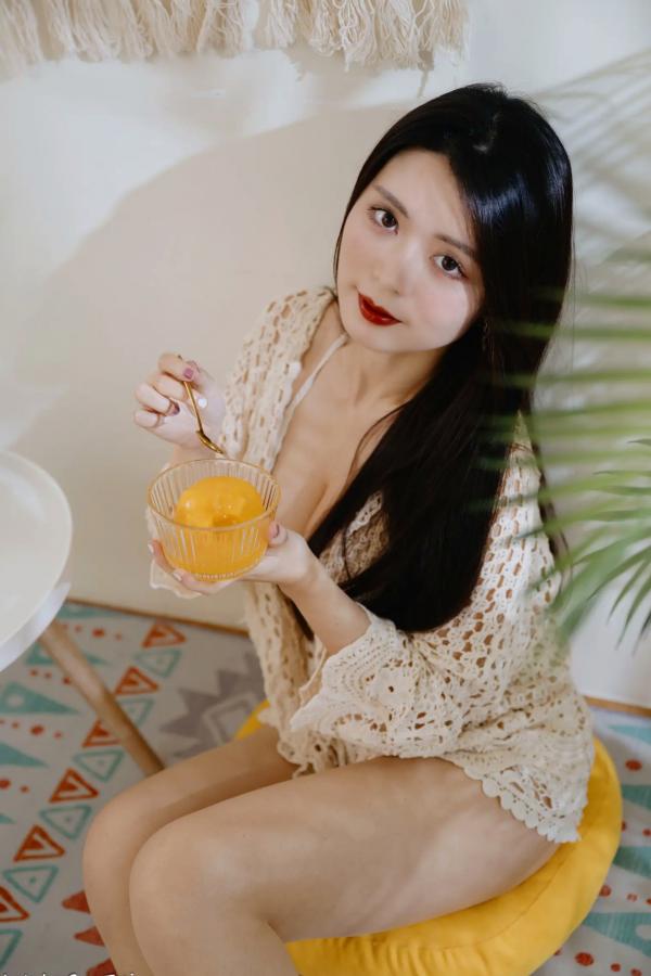    筱筱 - 唯美镂空编织居家私房棚拍，气质女神展现温婉优雅魅力，清新治愈范儿[100P]第9张图片