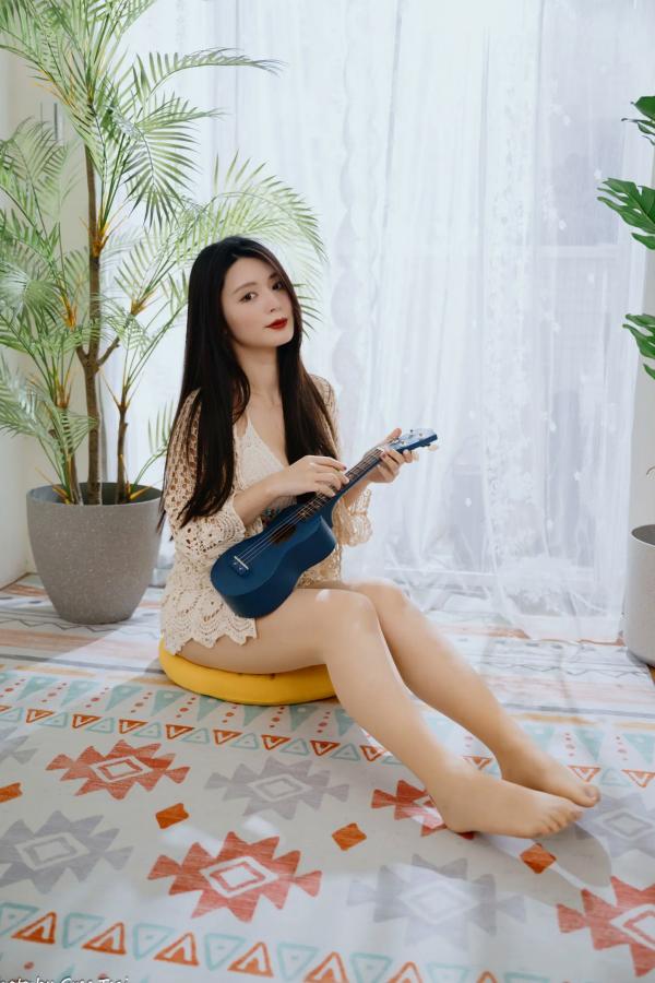    筱筱 - 唯美镂空编织居家私房棚拍，气质女神展现温婉优雅魅力，清新治愈范儿[100P]第21张图片