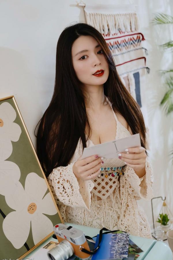    筱筱 - 唯美镂空编织居家私房棚拍，气质女神展现温婉优雅魅力，清新治愈范儿[100P]第63张图片
