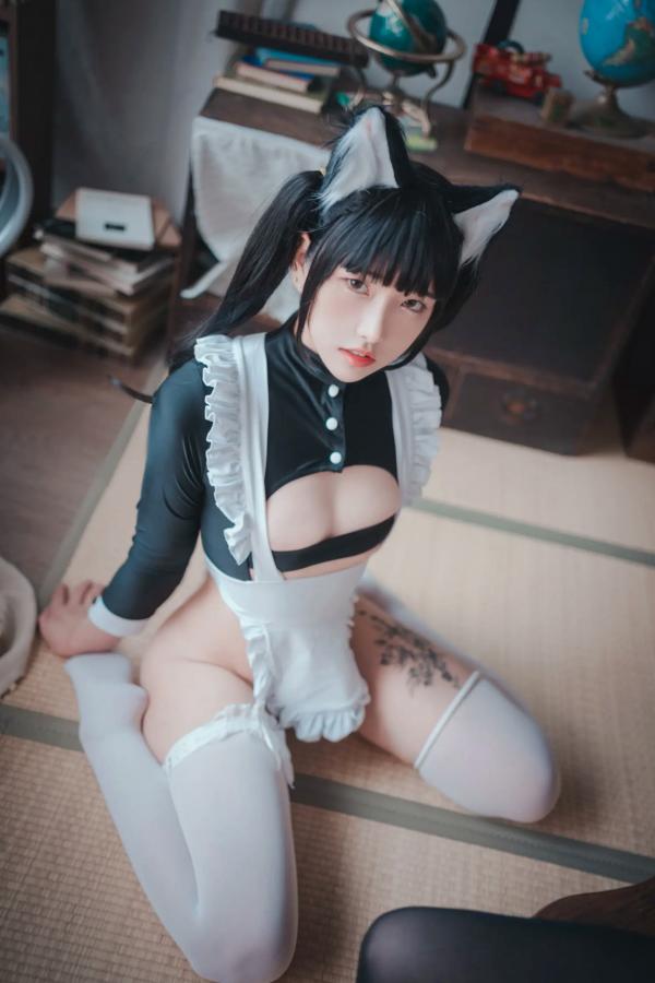    Sonson(??) Maid Mansion 双人猫耳女仆制服Cosplay室内书房性感私房写真[153P]第22张图片