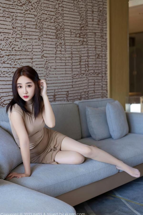    IMiss爱蜜社-728-九月生：极致性感私房写真，紫色蕾丝诱惑与丝袜美腿展现完美曲线第7张图片