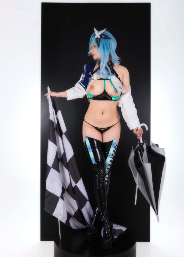    Hokunaimeko北乃芽子优菈赛车女郎Cosplay、黑丝连体、大胆私房、性感大尺度写真全集第55张图片