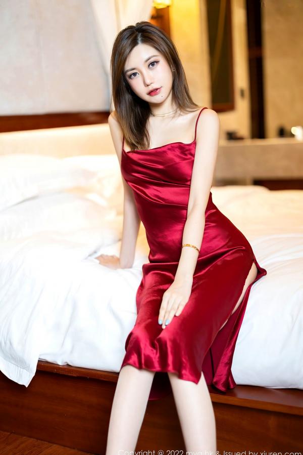    MyGirl美媛馆 绮里嘉Ula-红裙魅影卧室私房写真，性感诱人展现极致曲线，绝美大尺度无圣光福利第3张图片