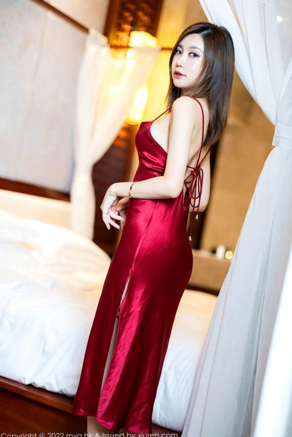    MyGirl美媛馆 绮里嘉Ula-红裙魅影卧室私房写真，性感诱人展现极致曲线，绝美大尺度无圣光福利第7张图片