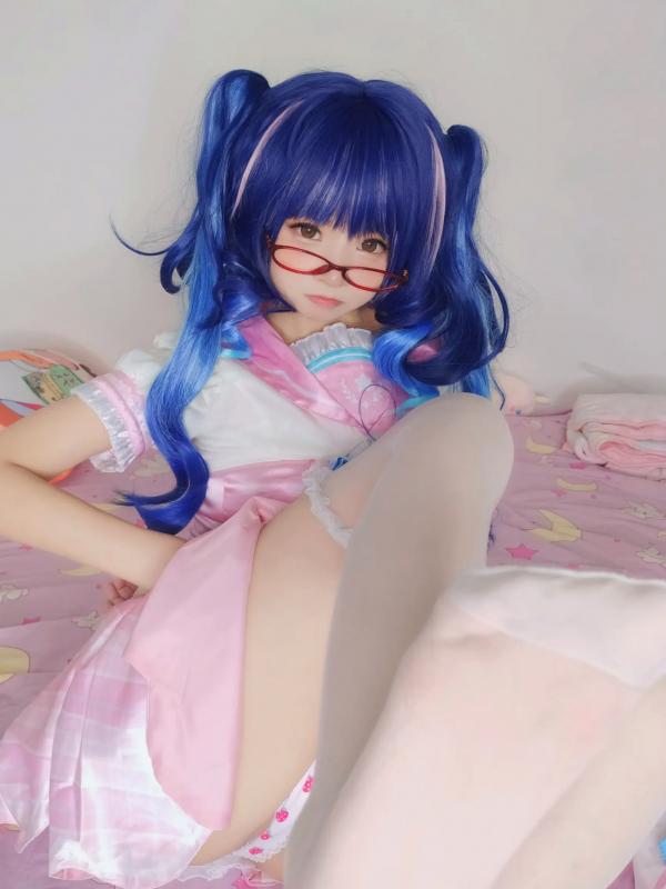    软妹摇摇乐 Amamiya Kokoro角色扮演私房写真，蓝发眼镜娘极致诱惑，白色丝袜美腿大尺度福利 [70P]第10张图片