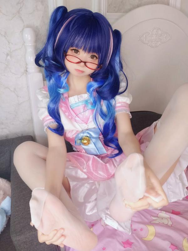    软妹摇摇乐 Amamiya Kokoro角色扮演私房写真，蓝发眼镜娘极致诱惑，白色丝袜美腿大尺度福利 [70P]第19张图片