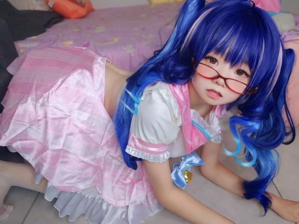    软妹摇摇乐 Amamiya Kokoro角色扮演私房写真，蓝发眼镜娘极致诱惑，白色丝袜美腿大尺度福利 [70P]第50张图片