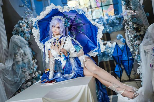    蜜汁猫裘 - 鸣潮坎特蕾拉Cosplay极致诱惑，梦幻华丽服装与性感写真呈现，高颜值还原游戏角色第6张图片