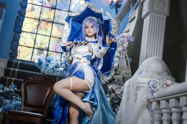    蜜汁猫裘 - 鸣潮坎特蕾拉Cosplay极致诱惑，梦幻华丽服装与性感写真呈现，高颜值还原游戏角色第21张图片
