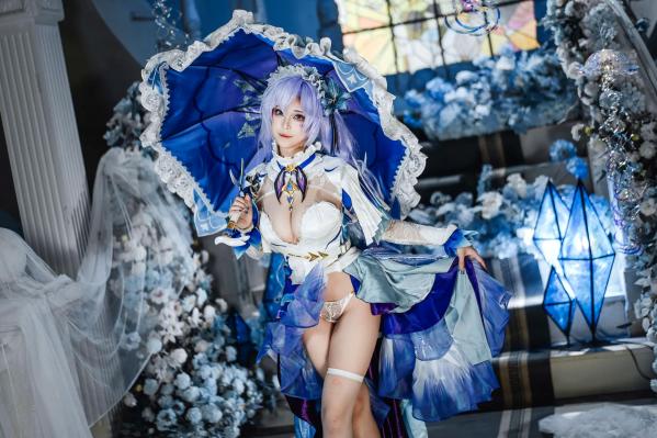    蜜汁猫裘 - 鸣潮坎特蕾拉Cosplay极致诱惑，梦幻华丽服装与性感写真呈现，高颜值还原游戏角色第39张图片