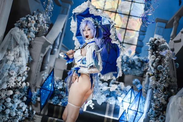    蜜汁猫裘 - 鸣潮坎特蕾拉Cosplay极致诱惑，梦幻华丽服装与性感写真呈现，高颜值还原游戏角色第48张图片