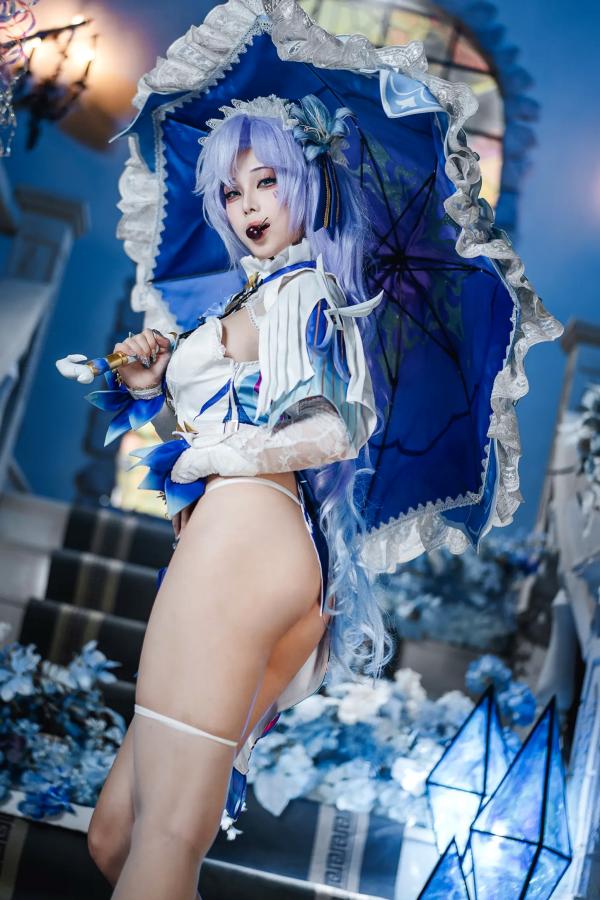    蜜汁猫裘 - 鸣潮坎特蕾拉Cosplay极致诱惑，梦幻华丽服装与性感写真呈现，高颜值还原游戏角色第49张图片