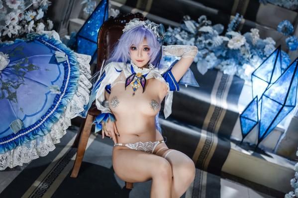    蜜汁猫裘 - 鸣潮坎特蕾拉Cosplay极致诱惑，梦幻华丽服装与性感写真呈现，高颜值还原游戏角色第85张图片