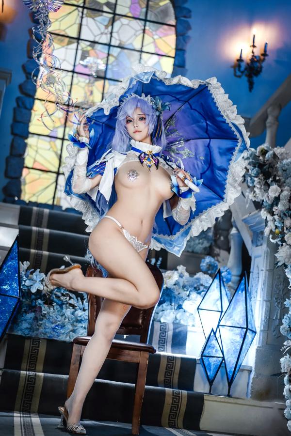    蜜汁猫裘 - 鸣潮坎特蕾拉Cosplay极致诱惑，梦幻华丽服装与性感写真呈现，高颜值还原游戏角色第97张图片