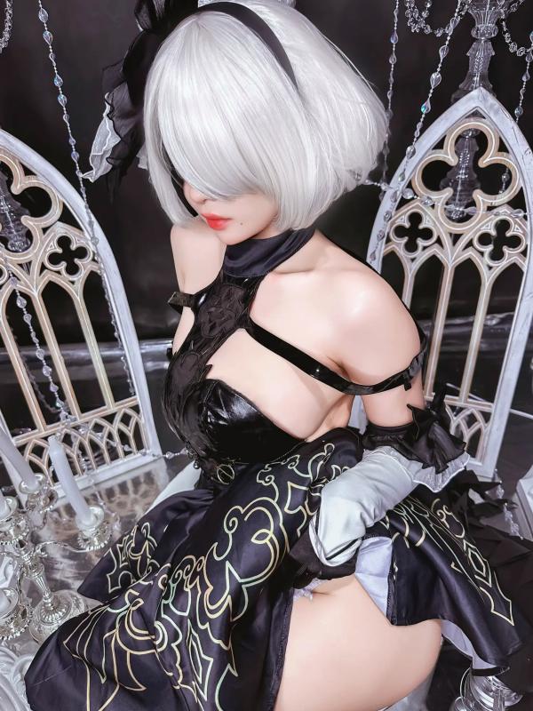    Pyon Lay - 2B 尼尔机械纪元Cosplay 极致绑带性感诱惑 高清私房写真第5张图片