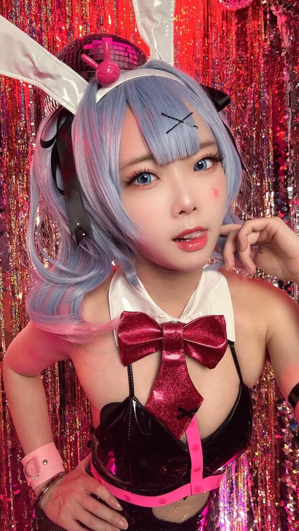    Maou Mo - Rabbit Miku 兔女郎角色扮演写真，漆皮连体装配渔网袜，绝美镜面自拍，性感二次元少女风主题 [57P]第4张图片