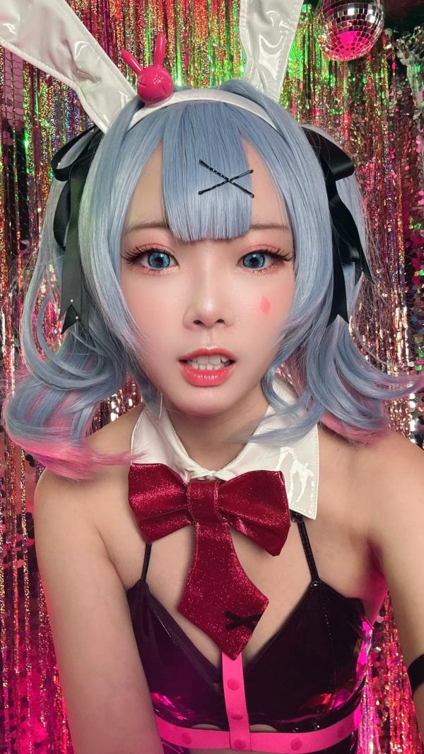   Maou Mo - Rabbit Miku 兔女郎角色扮演写真，漆皮连体装配渔网袜，绝美镜面自拍，性感二次元少女风主题 [57P]第5张图片